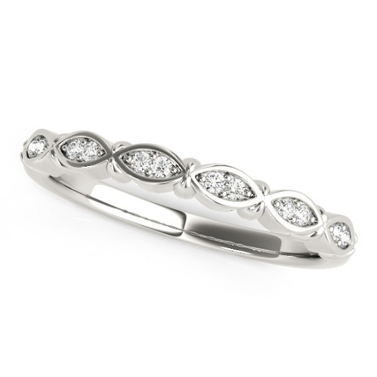 14k Wgold .09ct Diamond Unique Infinity Band