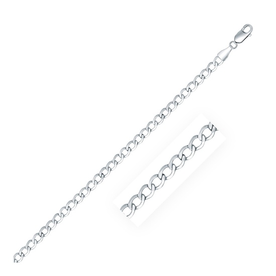Sterling Silver High Polished Curb Chain 3.7mm