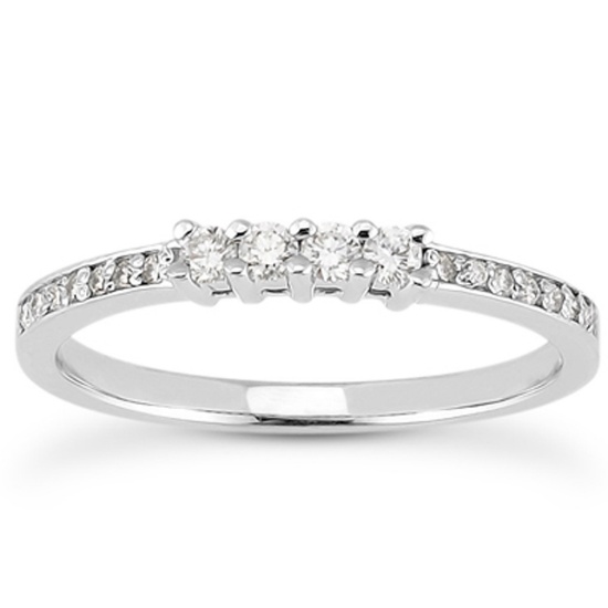 14k Wgold Round .21ct Diamonds Wedding Ring