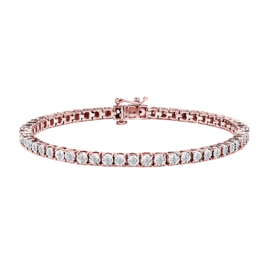 10k Gold-pl. 1.13ct Diamond Tennis Bracelet