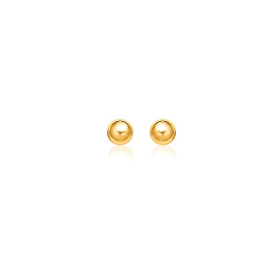 10k Gold Round Stud Earrings 6.0mm