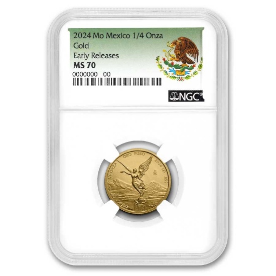 2024 Mexico 1/4 Oz Gold Libertad Ms-70 Ngc (er)