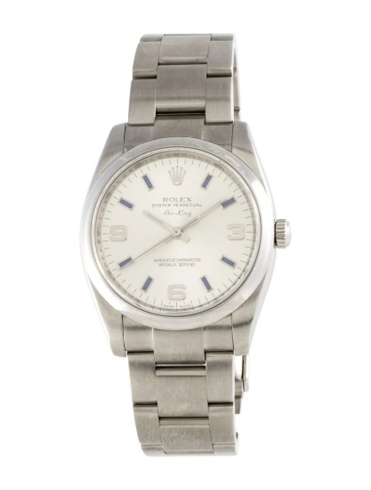 Rolex Air-king Ss Silver Dial Automatic Men's 34mm