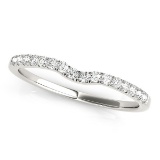 14k Wgold Round .12ct Diamond Curved Pave Ring