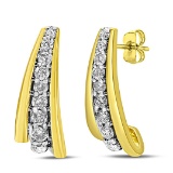 10k Gold-pl .50ct Diamond Huggie Earrings