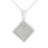 Sparkling .30ct Diamond Rhombus Shaped Necklace
