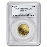2002-w 1/4oz Proof American Gold Eagle Pr70 Dcam