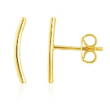 14k Gold Curve Climber Post Earrings