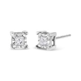 Princess Cut .50ct Diamond Stud Earrings