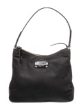 Kate Spade Patent Lthr Black Nylon Zip Shldr Bag