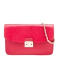 Furla Red Leather Chain-link Push-lock Red Leather