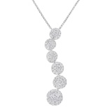 14k Gold 1.00ct Diamond Cluster Journey Necklace