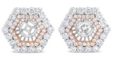 14k Two-tone Gold 1.90ct Diamond Halo Earrings