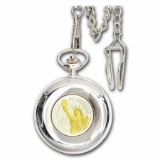 24k Gold Silver Gilded Liberty Unisex Pocket Watch