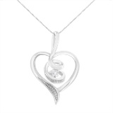 10k Gold .03ct Diamond Accented Swirl Necklace