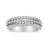14k Gold 1.00ct Diamond 3-row Ring