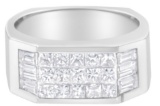 14k Wgold Princess & Baguette 1.70ct Diamond Ring