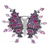 18k Gold 15.45ct Diamond Gemstone Butterfly Brooch