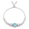 Round 5.95ct Aquamarine & White Topaz Bracelet