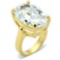 14k Gold-pl. Oval 14.96ct White Sapphire Ring