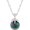 Round .26ct White Topaz & Tahitian Pearl Necklace