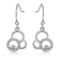 Chic .14ct White Sapphire Circles Dangle Earrings