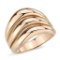 Fancy Rose Gold-ion Plated 3 Row Ring
