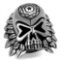 Detailed Headdress Skull High Polish Ring