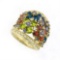 Unique Gold Plated 2.51ct Gemstone Cocktail Ring