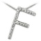 Round .69ct White Sapphire ' F ' Letter Pendant