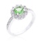 Round Cut .88ct Peridot & Topaz Halo Ring
