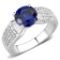 Round 2.60ct Blue Sapphire Accent Ring