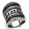 High Polish Tribal Layer Design Ring