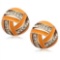Stylish .36ct White Topaz Orange Circular Earrings