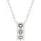 Round .87ct White Topaz Vertical Bar Necklace