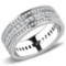 Multi-cut 1.24ct White Sapphire Trio Inlay Band