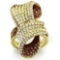 14k Gold Ip 1.00ct Multi Topaz Loopy Ring
