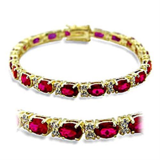 Round 14.60ct White Sapphire & Ruby Bracelet