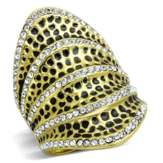 14k Gold Ip .30ct White Sapphire Dotted Ring