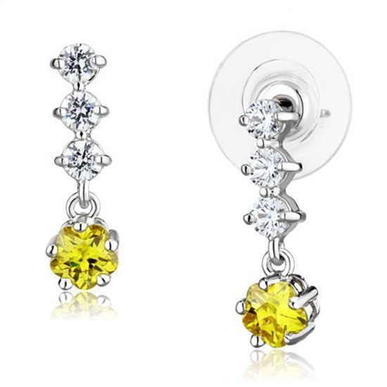Round 1.60ct Yellow & White Topaz Drop Earrings