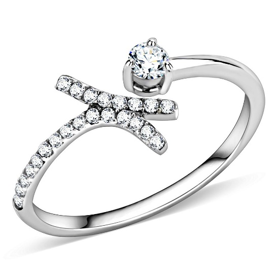 Round .12ct White Sapphire Assymetric Ring