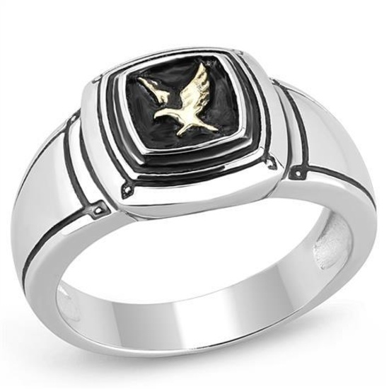 Captivating Two-tone Bird Signet Ring
