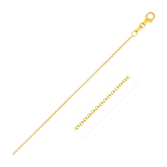 14k Gold Round Cable Link Chain 1.1mm