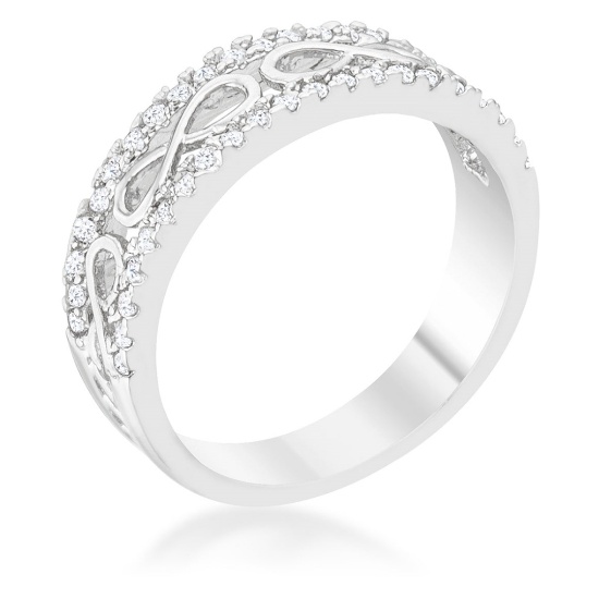 Elegant Round 2.30ct White Topaz Infinity Ring