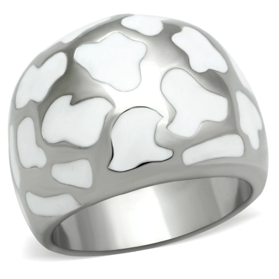 Pretty Polished Achromatic Dome Ring