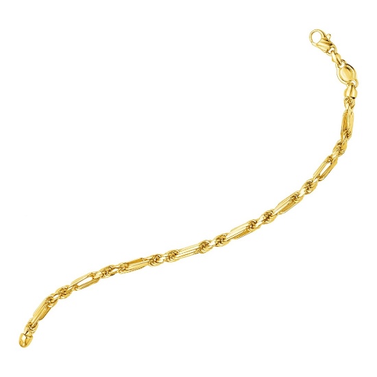 14k Gold Figaro Chain Bracelet