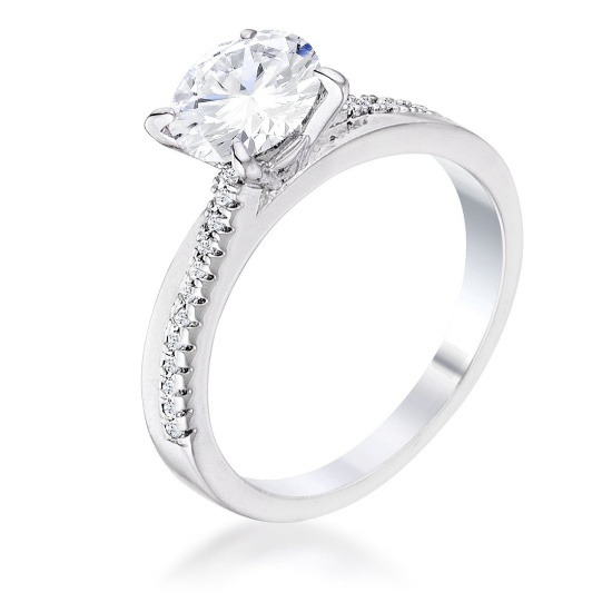 Round 1.40ct White Sapphire Contemporary Ring