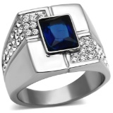 Dazzling 3.90ct Blue & White Sapphire Signet Ring
