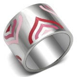 High Polished Pink & Red Pattern Ring