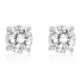 Classic Round 1.00ct White Topaz Earrings